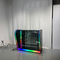 Comptoir d'exposition en verre LED RGB en promotion pour magasin de tabac et vitrine de vente au détail