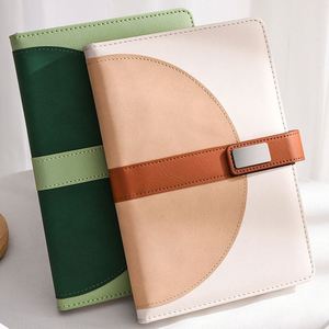 Carnet de notes de luxe personnalisé avec logo d'entreprise, format A5, couverture rigide en cuir PU, 100 feuilles, reliure cousue, cadeau pour le travail - Product Image 1