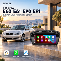 Écran CarPlay Linux STWEI 8,8 pouces pour BMW E60 E61 E90 E91 CCC CIC CarPlay sans fil Android Auto