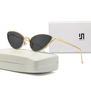 Dlisha Glasses Lunettes de soleil Cat-Eye pour femmes, monture en métal, protection UV400, type 3, avec boîte - Product Image 1