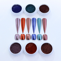 Poudre chromée pour nail art, 31 couleurs, effet miroir, brillant, pigment holographique solide pour ongles