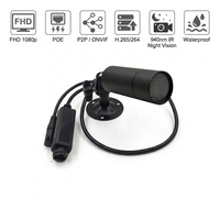 Caméra de sécurité extérieure HD 2MP 940nm infrarouge vision nocturne POE, mini caméra bullet CCTV IP réseau vidéo P2P étanche