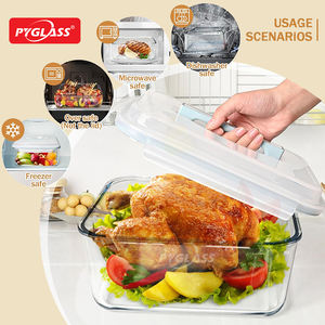 Recipiente <span class=keywords><strong>de</strong></span> Almacenamiento <span class=keywords><strong>de</strong></span> Vidrio Extra Grande Pyglass, Apto para Congelador, Hermético, Seguro para Alimentos, Tapas <span class=keywords><strong>de</strong></span> Vidrio Grandes para Adobo y Asados - Product Image 5