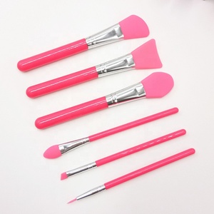 Vert Rose Rouge 6PCS Silicone Maquillage Pinceau Ensemble <span class=keywords><strong>Masque</strong></span> Facial Fond De Teint Brosses Cosmétique Fard À Paupières Sourcils Brosse <span class=keywords><strong>Kit</strong></span> - Product Image 2