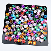 18*25mm Batu Akrilik Strass Besar Bentuk Persegi Panjang, Batu Jahit Flatback untuk Pakaian, Tas, Sepatu