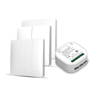 Tuya wifi rf 433 mhz module de commutateur de télécommande sans fil auto-alimenté pas besoin de fil de batterie interrupteur mural fonctionne avec alexa