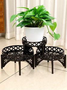 3 juegos de soporte de flores de hierro de una sola capa Simple de estilo europeo estante de almacenamiento de pie en maceta estante de maceta creativo elegante - Product Image 3