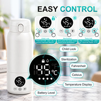 Chauffe-biberon rechargeable Habebe avec écran LED et support pour tasse de chauffe-lait ℃ / ℉   Interrupteur d'alimentation pour les articles de puériculture d'extérieur