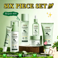 Ensemble de soins de la peau à la Centella Asiatica biologique, kit de réparation naturelle à base de plantes, hydratant, nettoyant, tonique, lotion, crème, série complète de soins de la peau