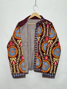 Women's <b>Velvet</b> Shawl Collar Blazer Hand Embroidered Floral Pattern Full Sleeve Autumn Style Designer <b>Velvet</b> <b>Jacket</b> - Product Image 4