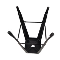 Tabouret de bar industriel bleu sans accoudoirs, chaises de bar en métal avec hauteur d'assise de 65 cm, tabourets de bar pour comptoir de cuisine avec siège en bois