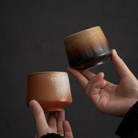 Tasse en argile créative personnalisée Tasse en grès de restaurant rétro japonais Tasse à café Cappuccino en céramique poterie grossière vintage colorée