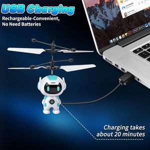 Juguetes de Robots Voladores DWI Dowellin para Niños, Drones de Bola <span class=keywords><strong>Voladora</strong></span> Operados a Mano con Luces LED, Mini Helicóptero Dron Recargable - Product Image 5