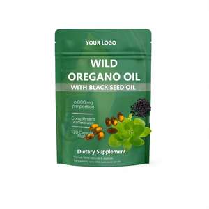 Yhealth Supply OEM オレガノオイルソフトジェル - ワイルドオレガノオイル2in1 6,000mg（ブラックシードオイル200mg配合）カプセル、120粒入り - Product Image 1