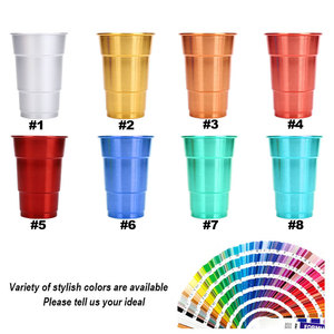 Vasos <span class=keywords><strong>de</strong></span> Aluminio Personalizados con Logotipo para Bebidas Frías, Vasos <span class=keywords><strong>de</strong></span> Cerveza para Fiestas, Vasos <span class=keywords><strong>de</strong></span> Aluminio con Borde Enrollado, Vasos <span class=keywords><strong>de</strong></span> Aluminio Reutilizables <span class=keywords><strong>de</strong></span> Grado Alimenticio al por Mayor - Product Image 2