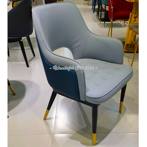 Sedia da pranzo con foro a forma di U di buona qualità colore contrario sedia da pranzo in ecopelle per Hotel - Product Image 6