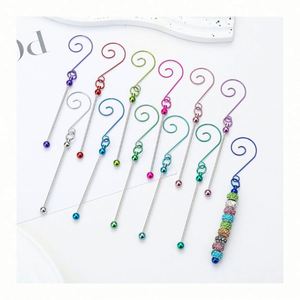 Crochets perlés créatifs pour décorations d'arbre de Noël, crochets métalliques DIY, supports pour ornements festifs, fournitures artisanales pour les fêtes - Product Image 1