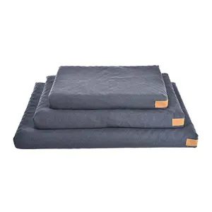 Hot Selling Cheap Custom Dark Blue 100% Cotton Pet Dog Bed Cushion