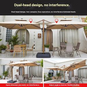 Modern Large Commercial Double-Headed <strong>Parasol</strong> Sun Umbrella for Garden Balcony Villa Outdoor Space Modern Outdoor <strong>Base</strong> <strong>Included</strong> - Product Image 3