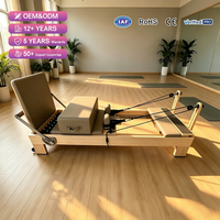Machine de Pilates Reformer Premium Professionnelle en Bois d'Érable, Équipement de Luxe Réglable pour Studio Commercial et Fitness