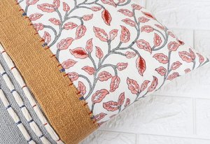 <b>Printed</b> Boho Tufted Gray And White Flower Patch Embroidery <b>Cushion</b> Cover 100% Cotton <b>Cushion</b> Cover Soft Home Decor Wholesale - Product Image 5