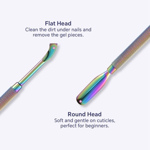 KADS 1 pièce Repousse-cuticules double face en acier inoxydable pour éliminer les peaux mortes, outil de nettoyage et d'entretien des ongles - Product Image 5
