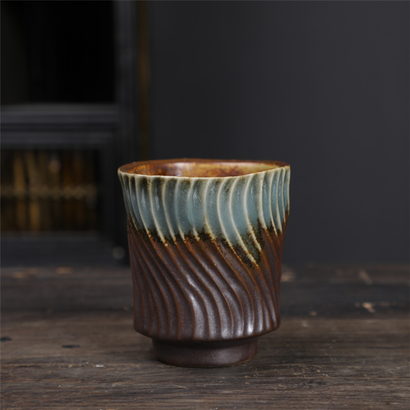Line round mouth tea cup 150ml-green coffee