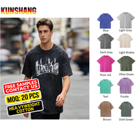 T-shirt surdimensionné en coton pur 280g avec logo personnalisé, délavé à l'acide, style vintage streetwear pour homme, vente en gros, haute couture personnalisée