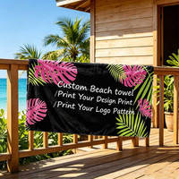 Luxury 100% Cotton Beach Towels Velour Custom Design Digital Printed Large Travel Custom Logo Print Cotton Beach Towel