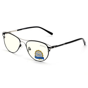 Nouvelles lunettes de lecture anti-lumière bleue en métal pour femmes, monture complète argentée 5125 - Product Image 3