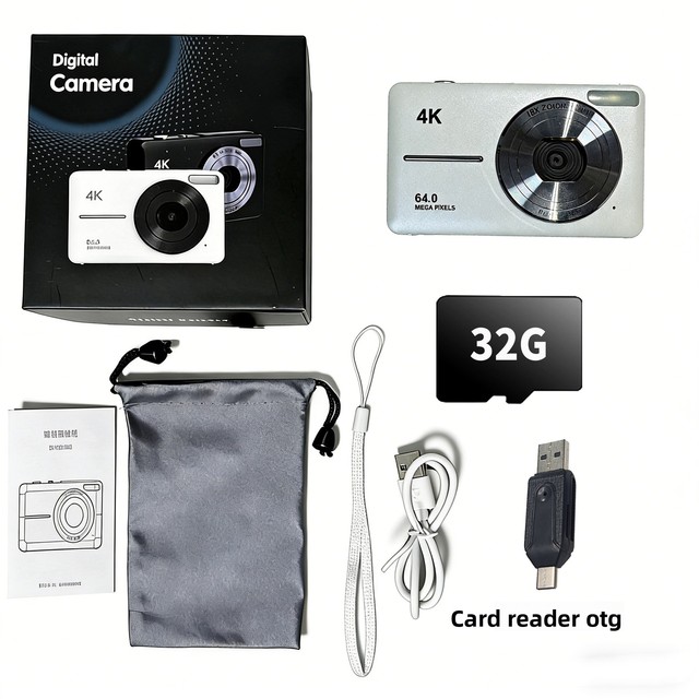 4K High-Definition Mini CCD Beauty Camera for Students Children 17x-30x Optical Zoom 2"-3" Screen Lithium Battery Popular Camera