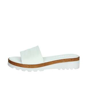 Sandales plates blanches pour femmes, semelle en liège, confortables, faciles à enfiler, chaussures d'été - Product Image 1