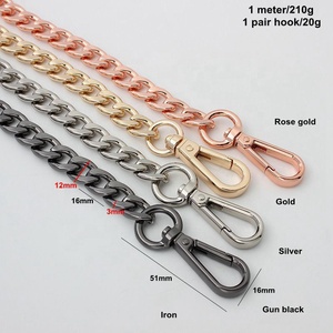 Nolvo विश्व 12mm विस्तृत 5 रंग नई डिजाइन बैग और परिधान हार्डवेयर गौण एन. के. पर्स धातु की चेन बैग श्रृंखला हैंडबैग सामान - Product Image 2