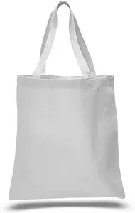 KAISEN-Bolsos de lona de algodón lisos en blanco, bolso de mano reutilizable