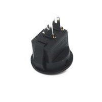 Sakelar Rocker Bulat dengan Lubang Panel 16.5mm, Tombol On-Off 2-Pin 220V 10A untuk Mesin & Peralatan