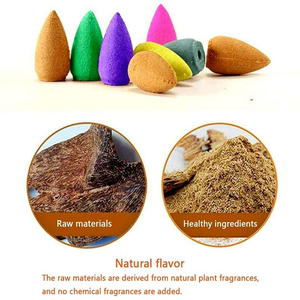 Quemador de incienso de reflujo, incienso de <span class=keywords><strong>Buda</strong></span>, rosa, menta, sándalo Natural, cono de té, para quemador antiolor, 60 uds. - Product Image 6
