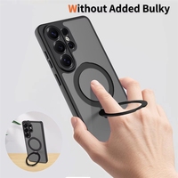 Nouvelle coque de téléphone portable magnétique translucide effet mat avec support de raquette pour S26 Ultra