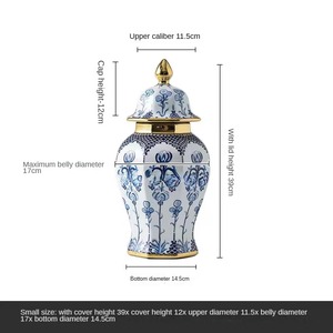 Pot d'urne en céramique de luxe de boutique Style chinois porcelaine blanche <span class=keywords><strong>bleue</strong></span> antique petites et grandes tailles décor à la maison pour le salon d'entrée - Product Image 6