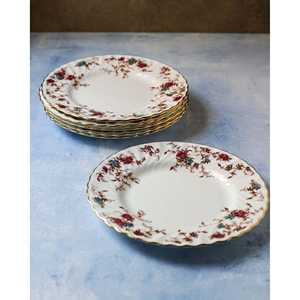 Gabriella P. Ensemble de six assiettes à collation/dessert Minton à fond plat, motif personnalisable, bruns, motifs de fleurs, hôtels, restaurants de sushis - Product Image 3