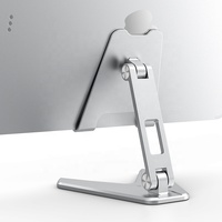 Boneruy Support de tablette réglable pliable en aluminium de qualité supérieure Support de téléphone flexible pour iPhone iPad Utilisation de bureau