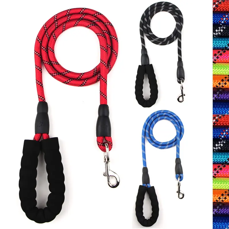 Factory Traction Rope For Medium Large Dogs Highly Reflective Nylon Braided Climbing Rope Dog Leash