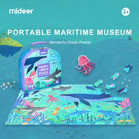 MIDEER MD3110 104 pièces, magnifique puzzle océanique, boîte cadeau, jouets éducatifs, aquarium portable, jouet de dessin animé