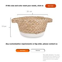 Panier de rangement personnalisable en jacinthe d'eau naturelle, herbe de mer, corde de coton tressée, écologique, style nordique, pour la décoration intérieure, en PU