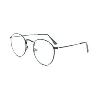 Kacamata Bingkai Bulat Desain Optik Vintage Grosir OEM Warna Gun Metal untuk Pantai