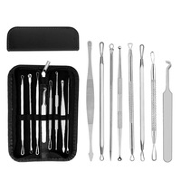 7pcs acier inoxydable acné faciale points noirs dissolvant aiguilles Kit extracteur outil
