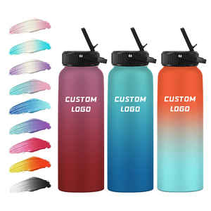 Wholesale <b>Hot</b> Selling BPA Free Double Wall Custom Stainless Steel Insulated 32oz Water Bottles with Straw - Product Image 1