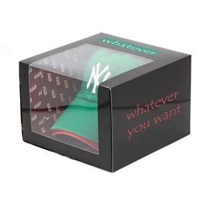 Bán buôn tùy chỉnh các tông gấp mũ bóng chày bao bì Hộp quà tặng mũ đen vận chuyển hộp hip Snap Cap hộp hiển thị với cửa sổ - Product Image 3