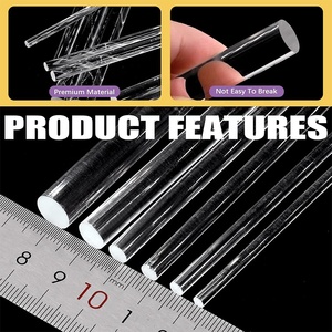 Kit Assortito di 15 Barre Acriliche Bianche Diametro 4mm Lunghezza 300mm - Barre Solide Rotonde in Acrilico Trasparente per Modellismo e Artigianato - Product Image 3