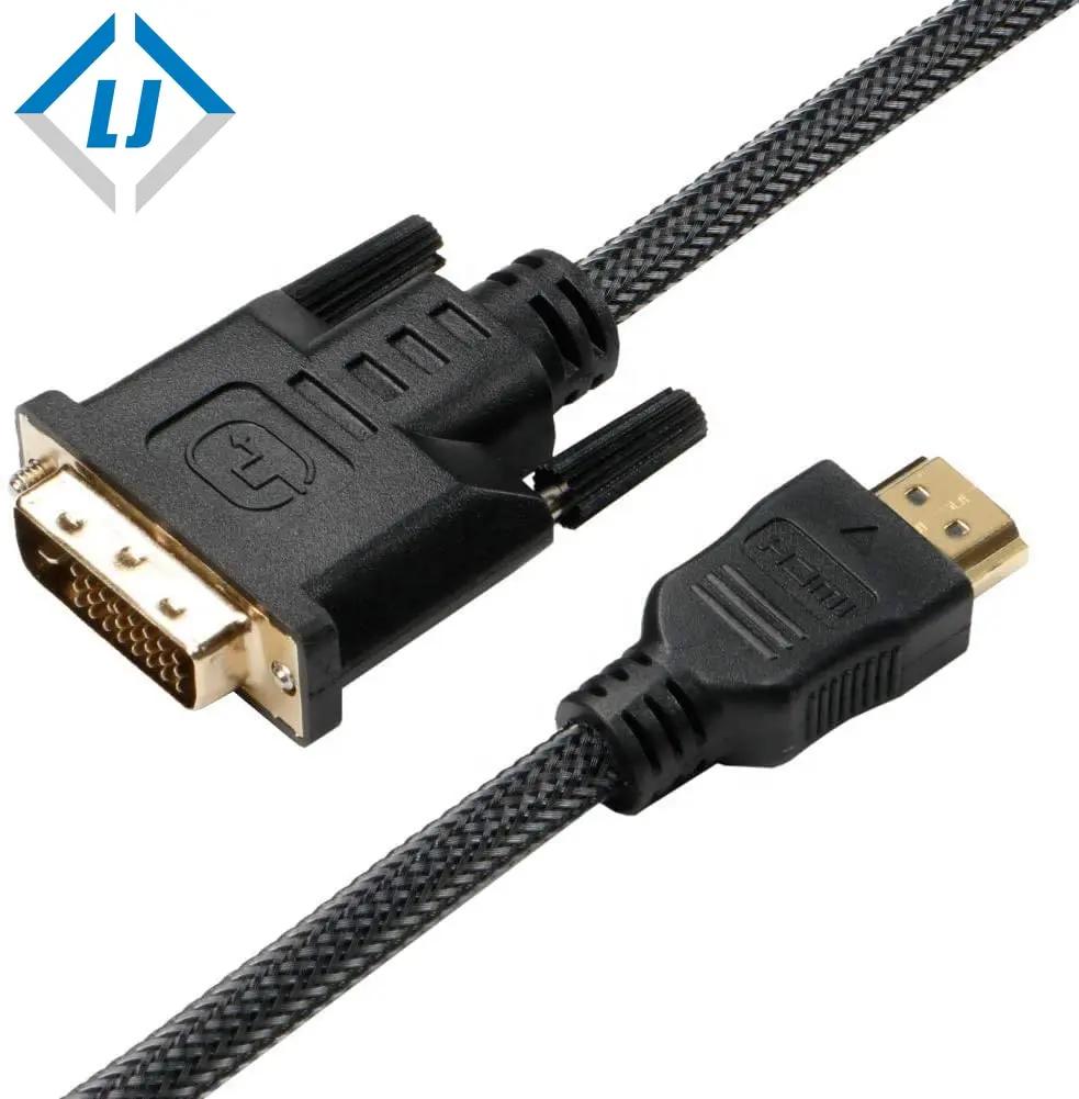 full 1080p 3D DVI to hdmi cable with nylon net gold plated connectors