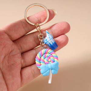 LLavero de Piruleta de arcoíris de resina, llavero de regalo publicitario promocional, colgante de helado, accesorios para llavero, novedad - Product Image 6